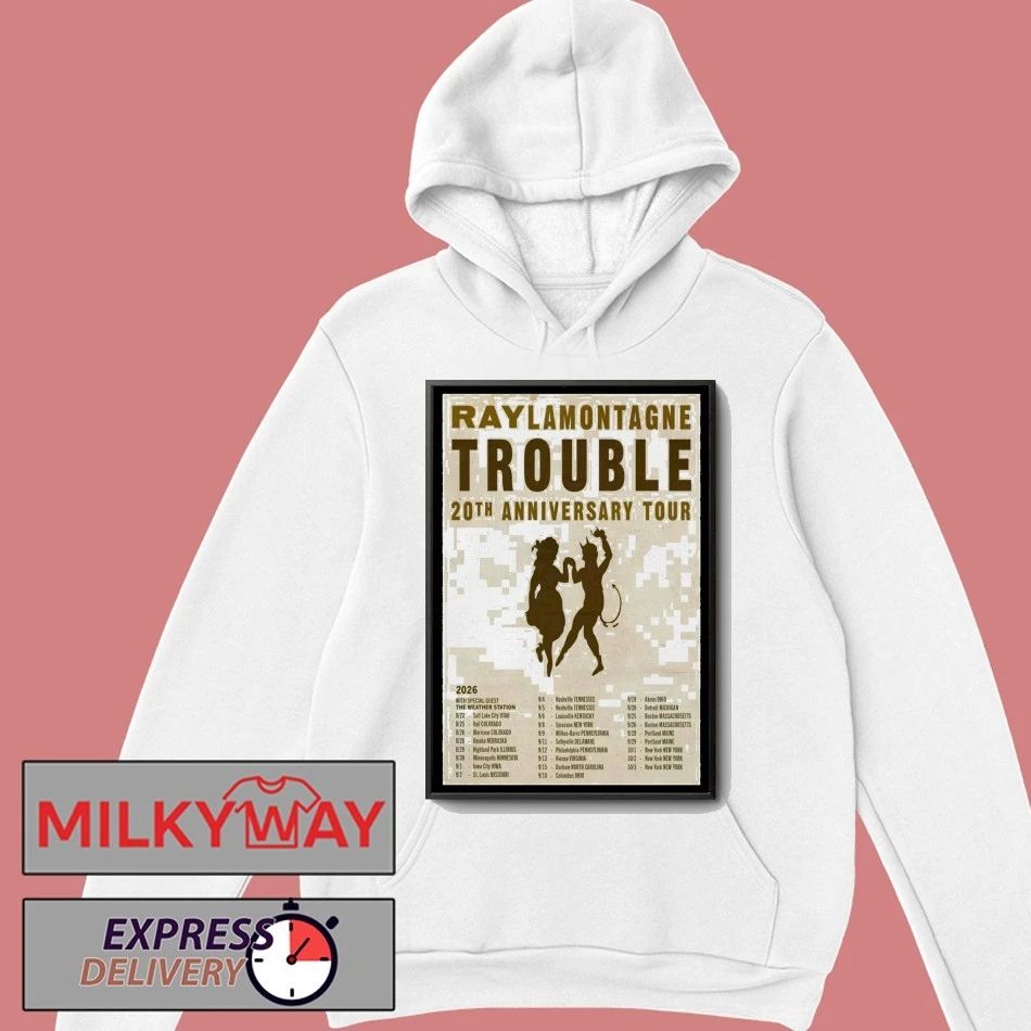 Ray LaMontagne Trouble 20th Anniversary Tour 2026 Poster shirt