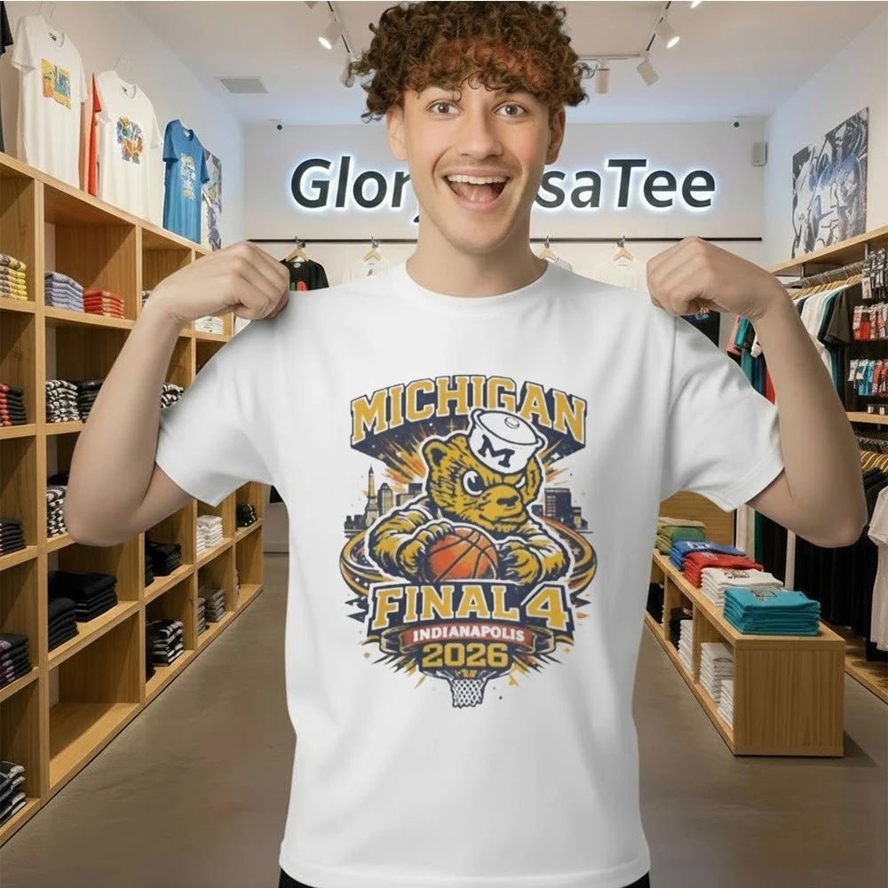 Michigan Wolverines 2026 Final Four Retro Vintage Mascot Shirt