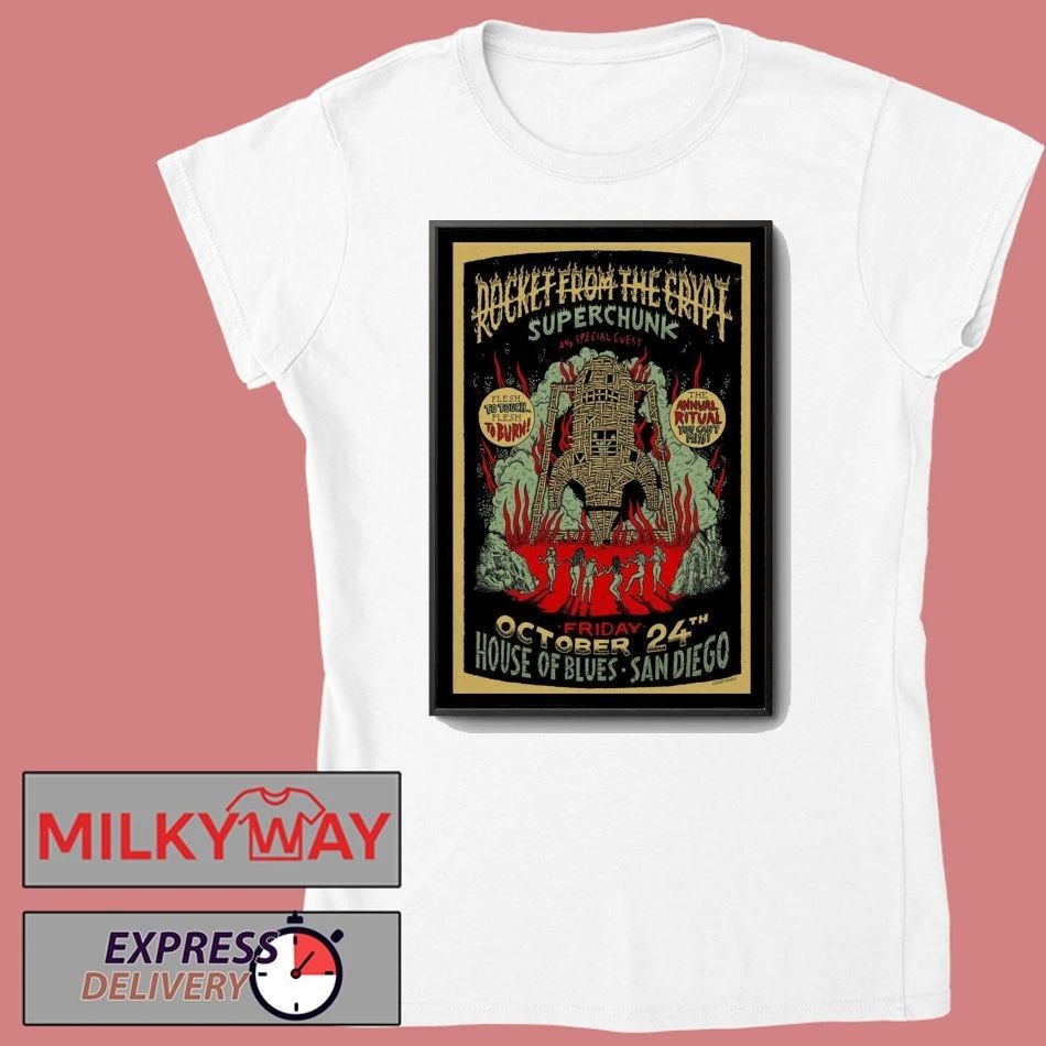 Rocket From The Crypt, Superchunk Oct 24, 2025 House of Blues in San Diego, CA Poster shirt
