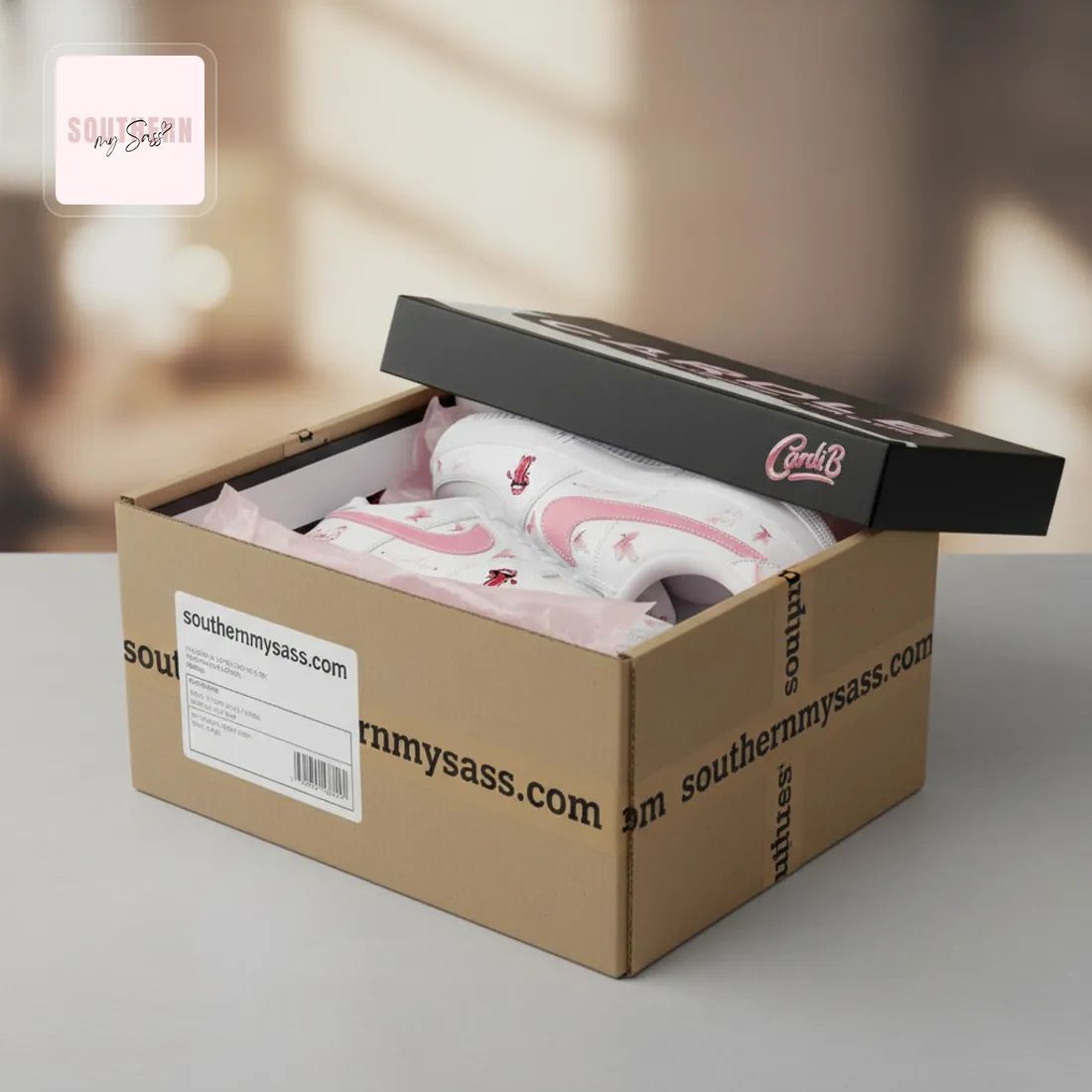 Cardi B Personalized Pink Air Force 1 Sneakers
