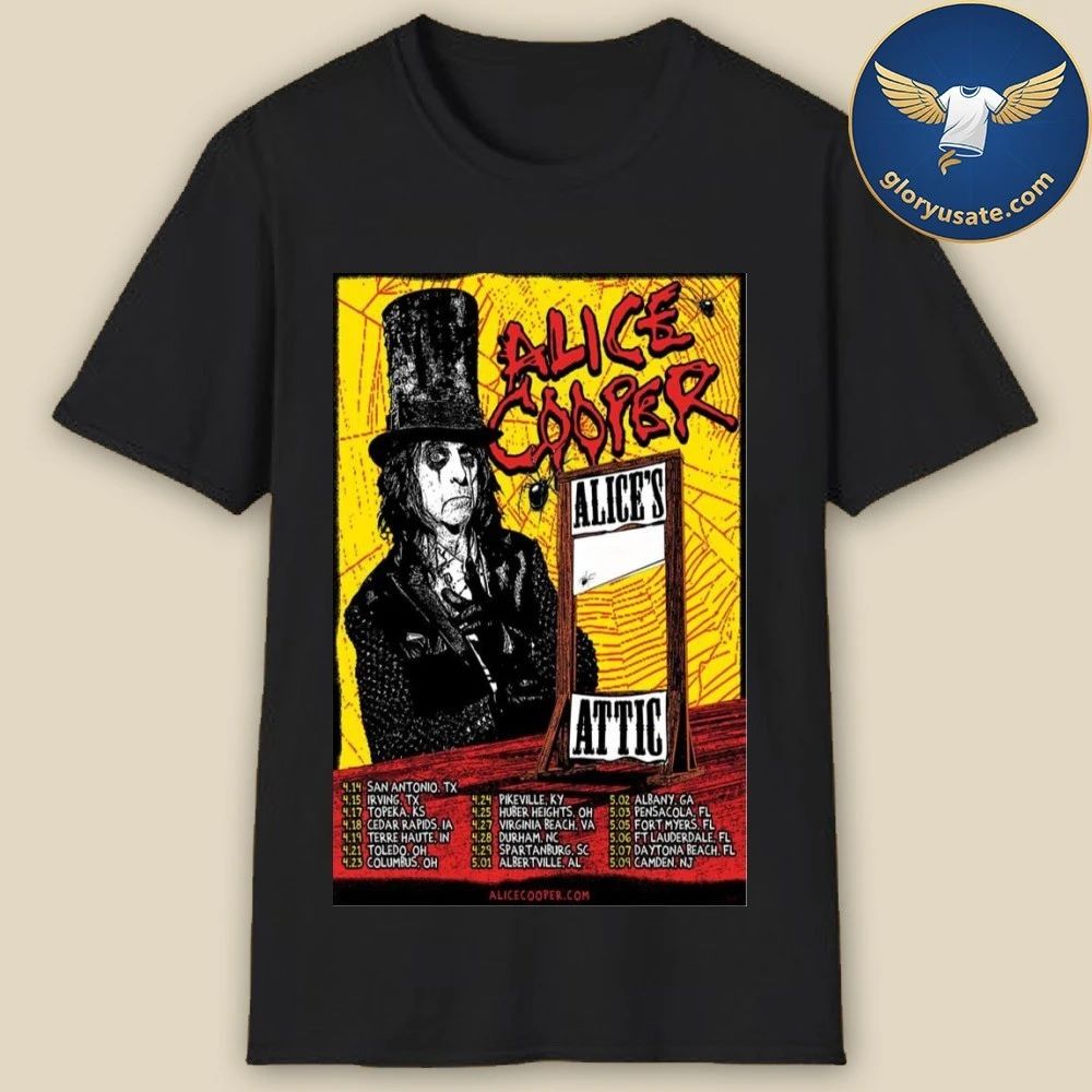 Alice Cooper April & May Tour 2026 Poster Dates Shirt