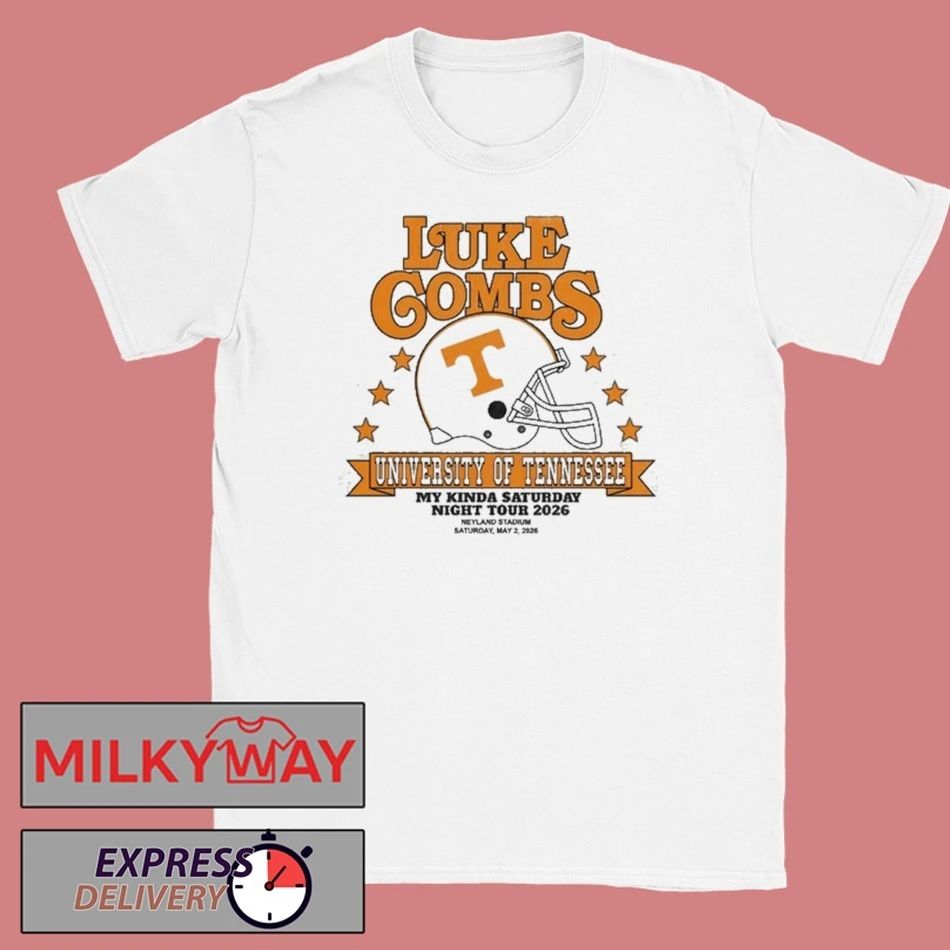 Luke Combs In Knoxville TN On May 2 2026 helmet shirt