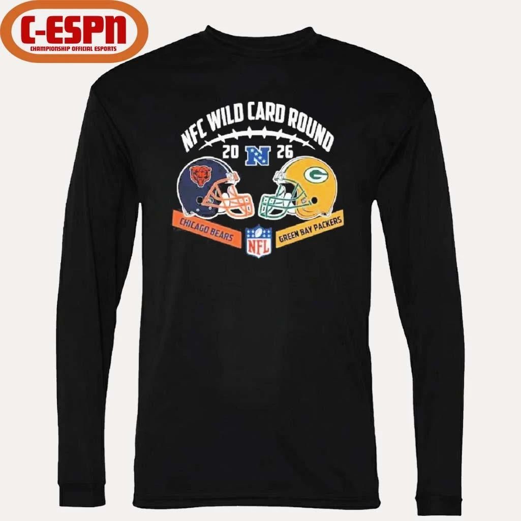 Bears Vs Packers NFC Wild Card Round Helmet Matchup T-Shirt