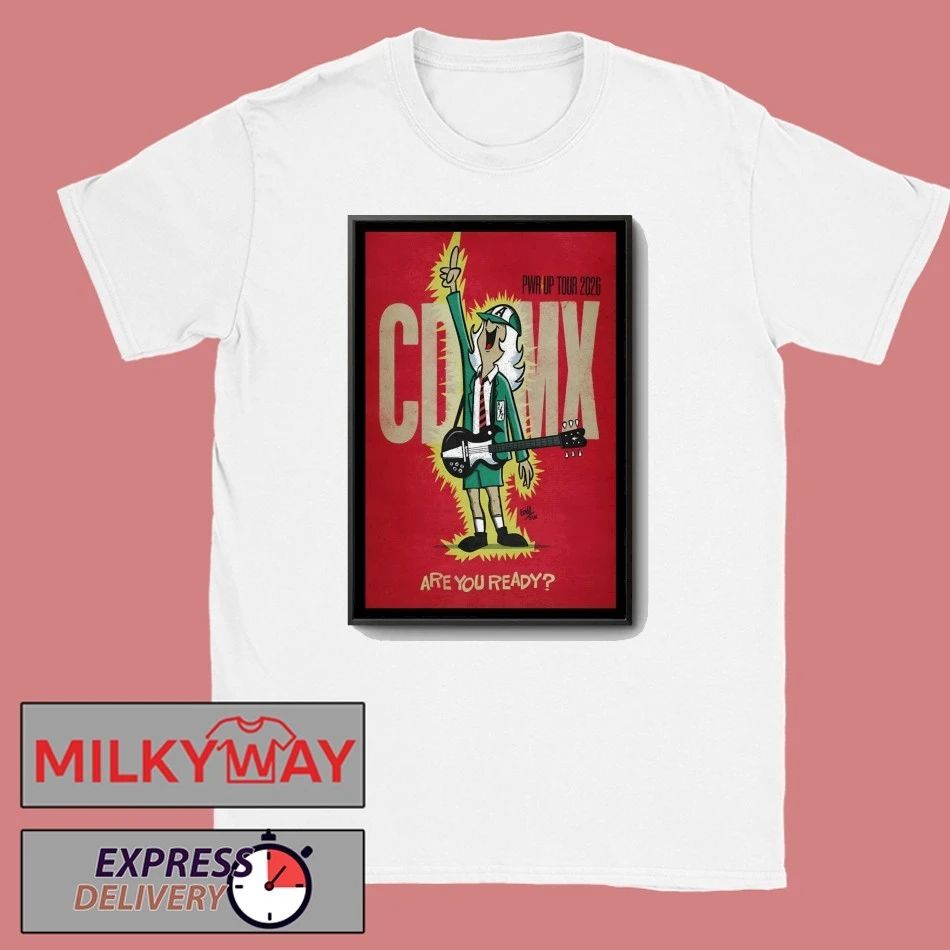 AC DC PWR Up Tour Ciudad De Mexico 2026 Poster shirt