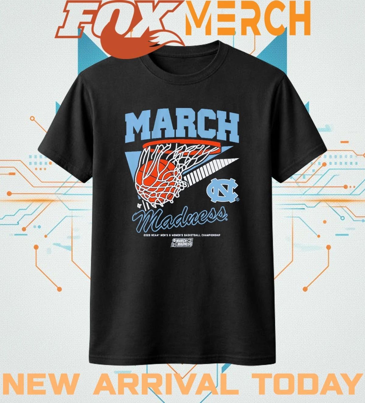 UNC Tar Heels MBB & WBB 2026 March Madness Retro Swish t-shirt