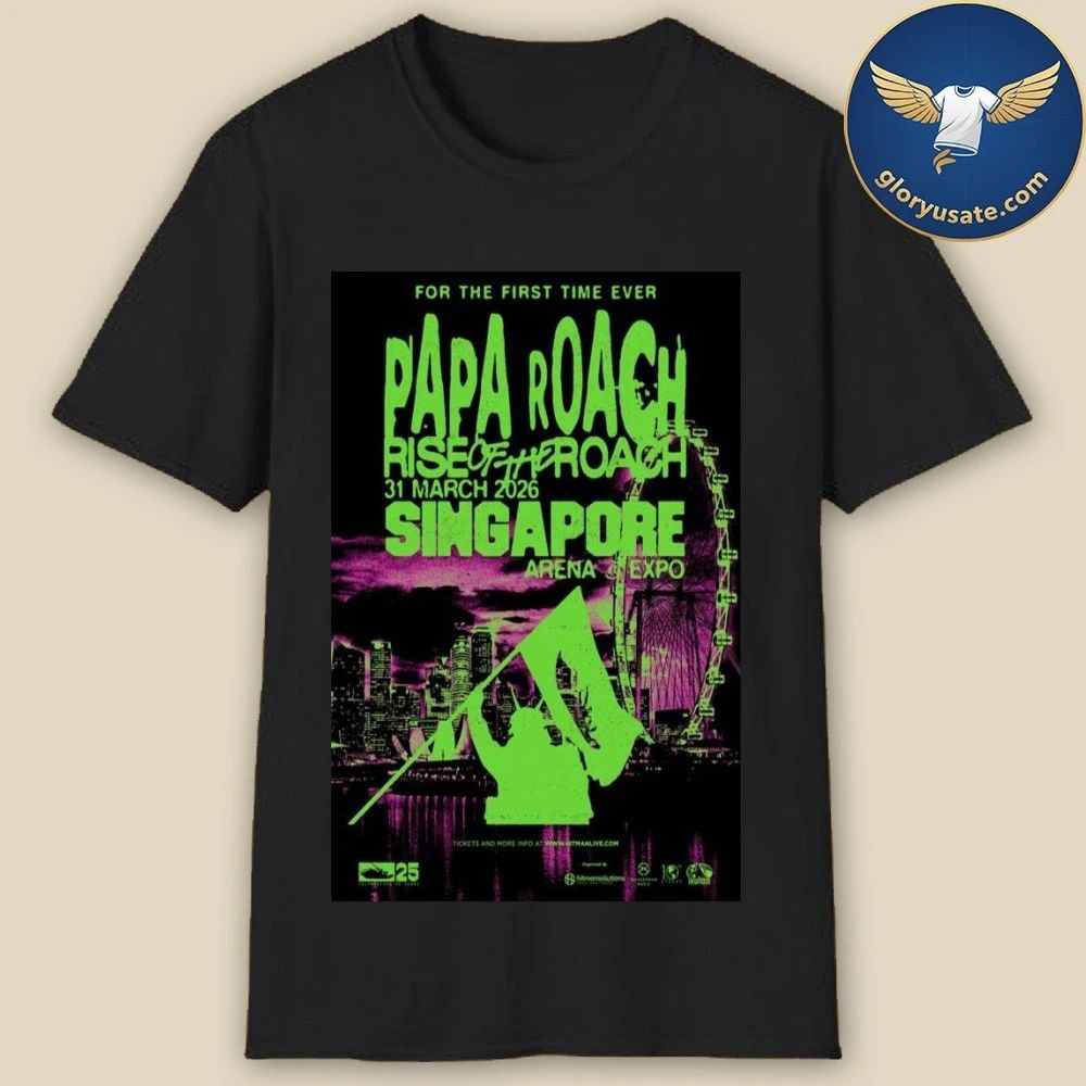 Papa Roach Singapore March 31 2026 Concert Poster Shirt