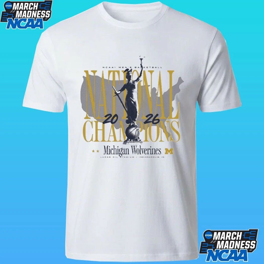 Michigan Wolverines NCAA Men’s Basketball National Champions 2026 Lucas Oil Stadium Indianapolis In Shirt
