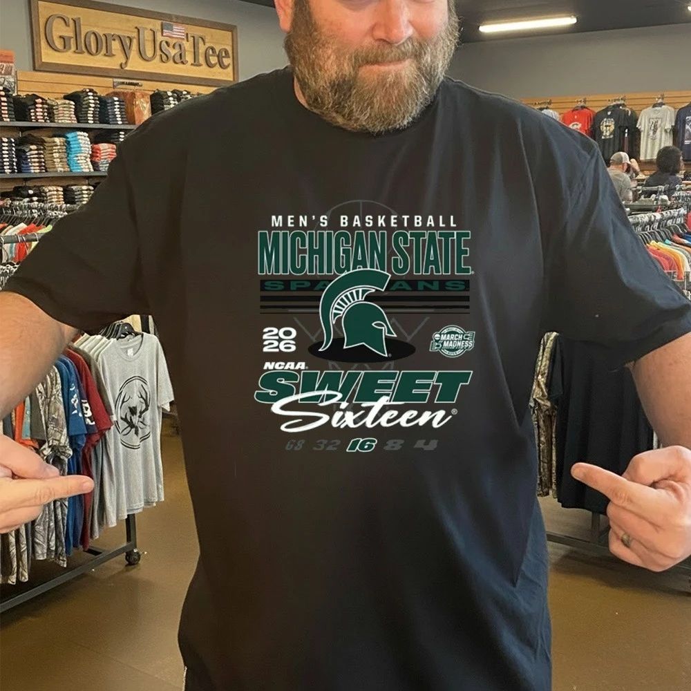Something Inked Michigan State Spartans 2026 NCAA March Madness Sweet 16 Bound Shirt