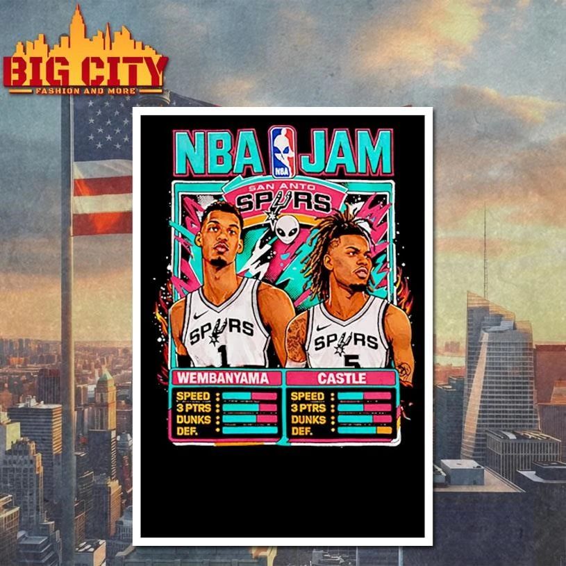 NBA Jam Spurs Retro Roster Graphic Shirt