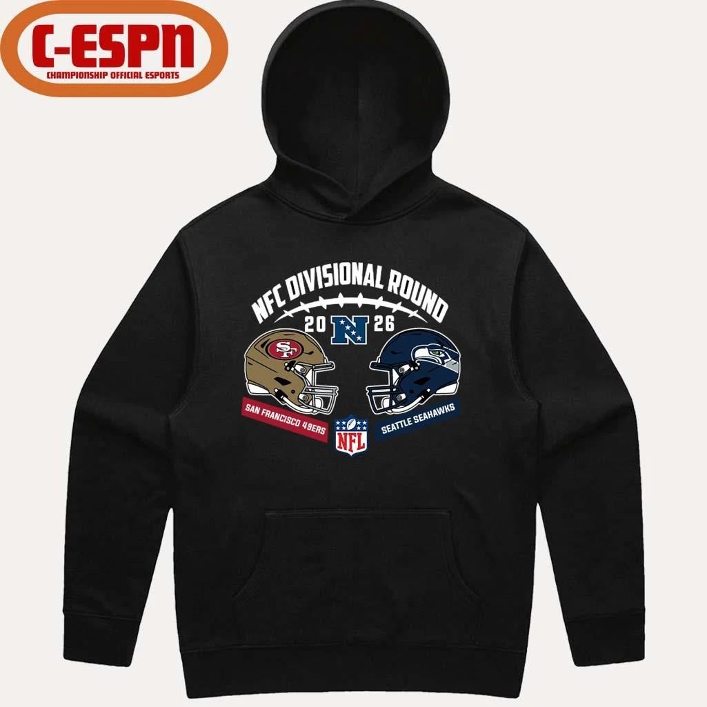 Seahawks Vs 49ers 2025-26 NFC Divisional Round Duel Helmet T-Shirt