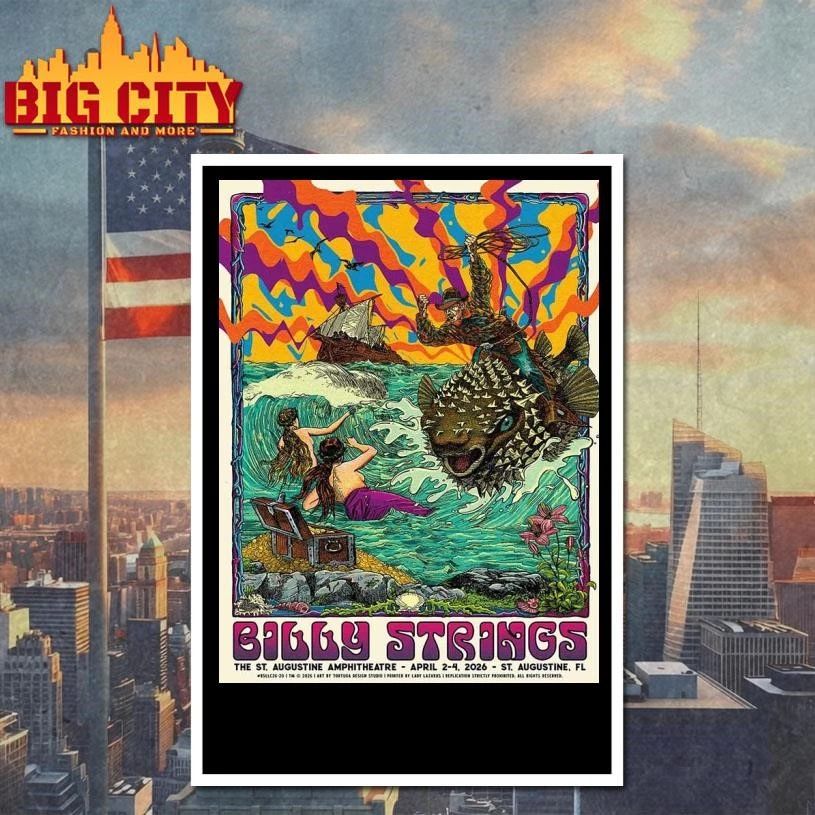 Billy Strings Spring St. Augustine Florida 2026 All Date Gig Poster Shirt