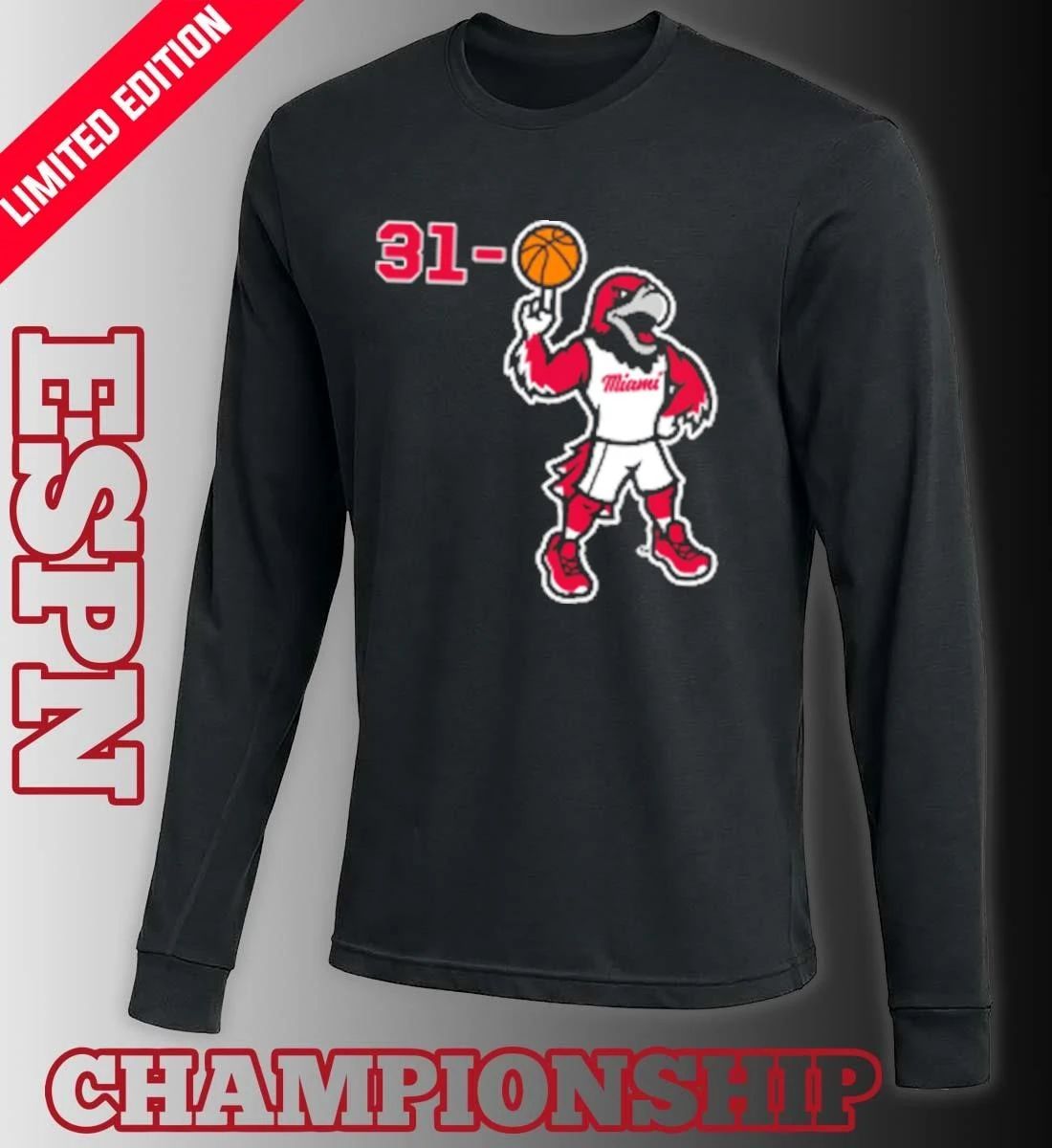 Miami RedHawks Basketball Swoop 31-0 Shirt