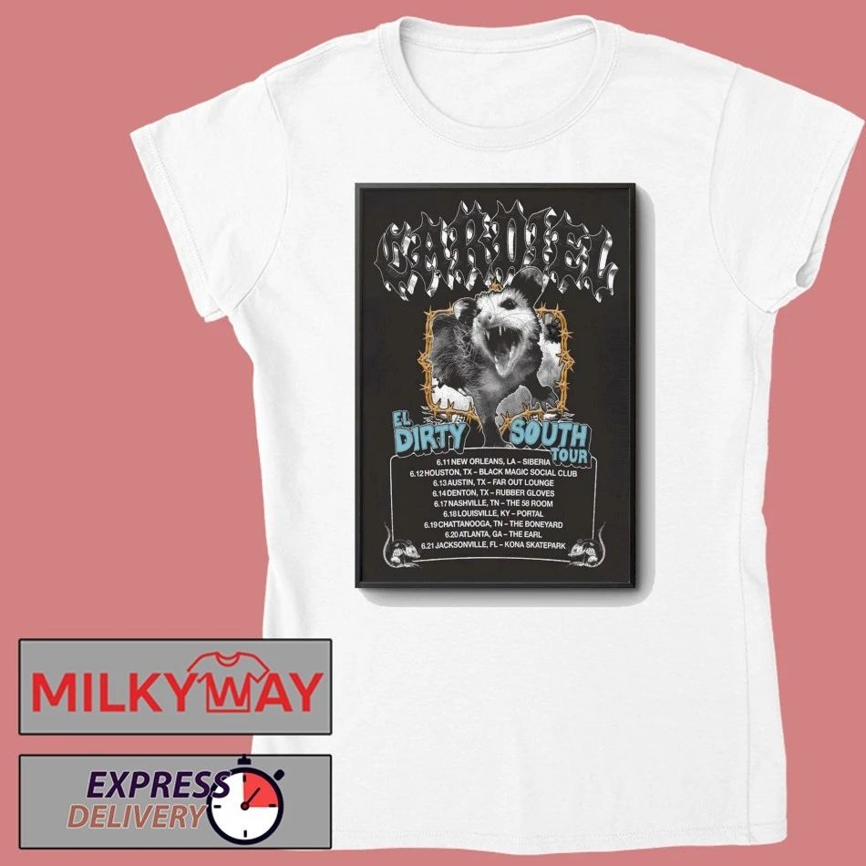 Cardiel Tour El Dirty South 2026 Poster shirt