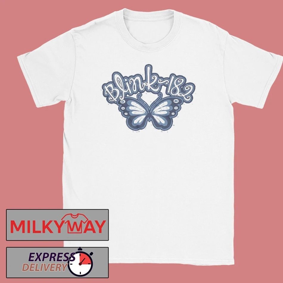 Blink 182 Butterfly Limited To 25 Baby Blue T-Shirt