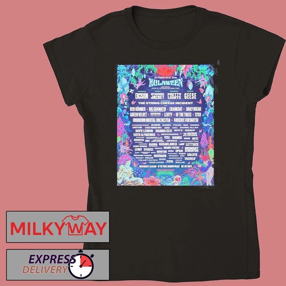 Hullaween 2026 Full Lineup Poster At Live Oak Florida Spirit Of The Suwannee Music Park From October 22 To 25 2026 Two Sided T-Shirt