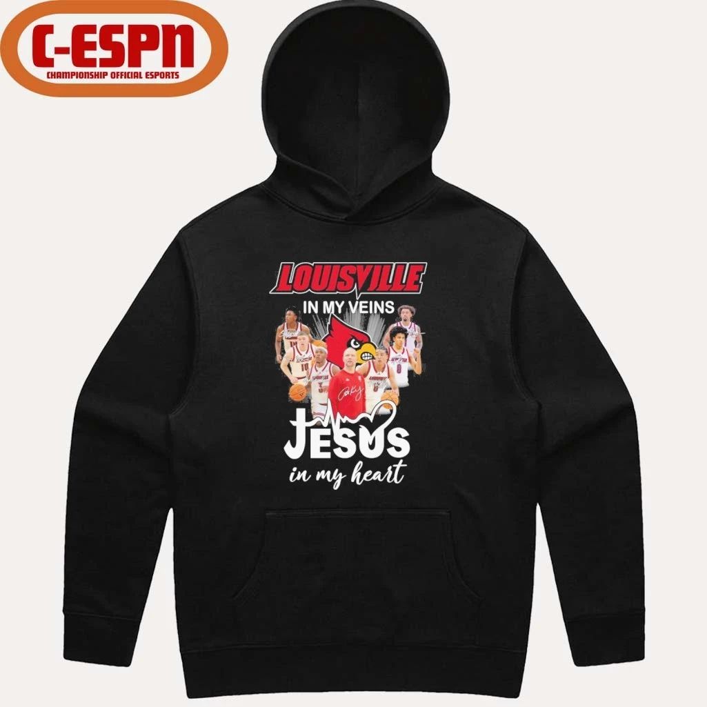 Louisville Men’s Basketball In My Veins Jesus In My Heart Shirt