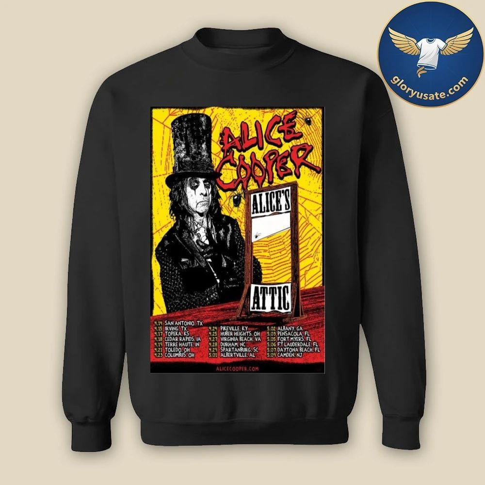Alice Cooper April & May Tour 2026 Poster Dates Shirt