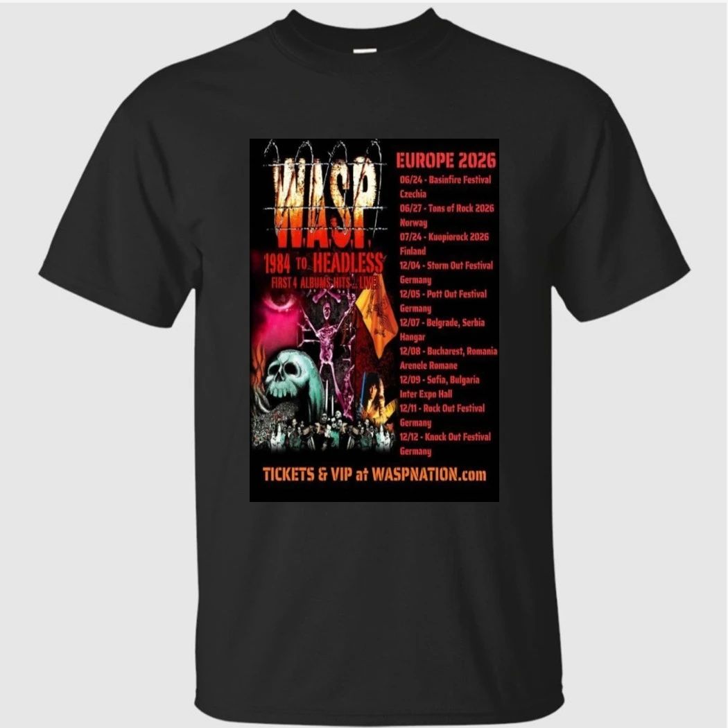 WASP Band Europe 2026 Tour Poster Shirt