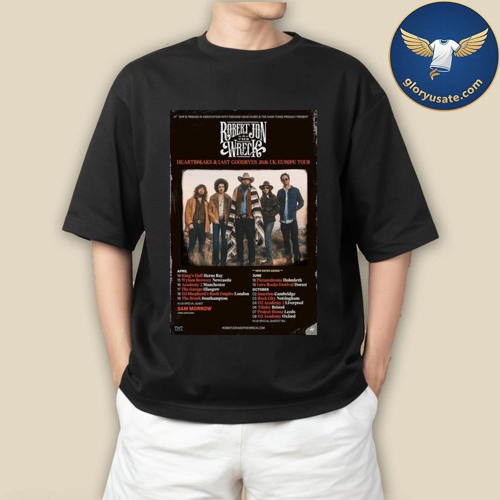 Robert Jon & The Wreck April 2026 UK Tour Poster Shirt