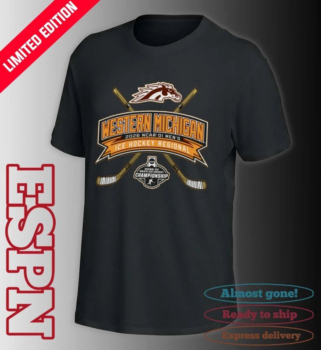 Western Michigan Broncos 2026 NCAA DI Men’s Ice Hockey Regionals T-Shirt
