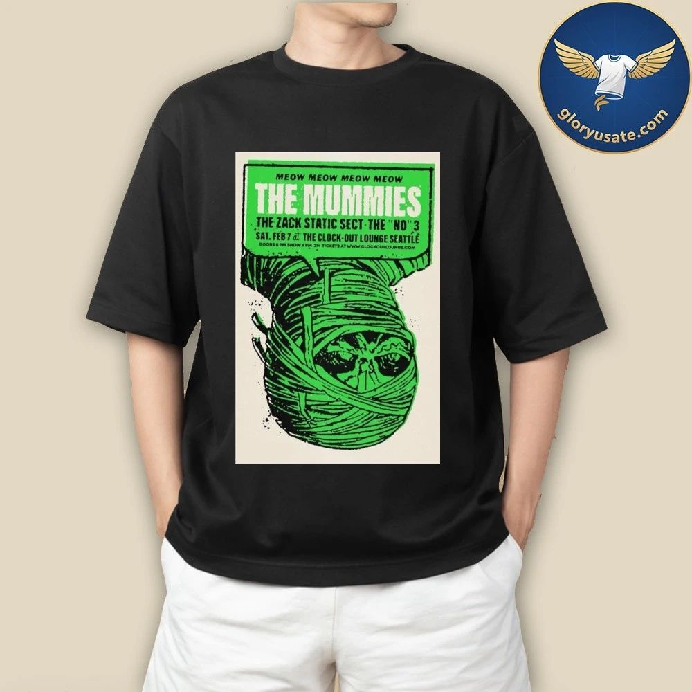 The Mummies Clock-Out Lounge February 7 2026 Concert Poster Shirt