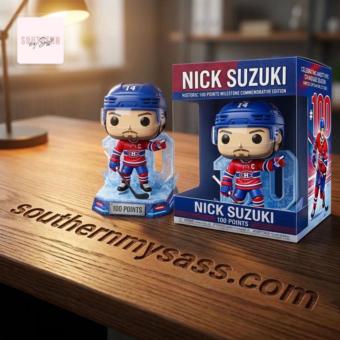 Nick Suzuki Montreal Canadiens 100 Points Milestone Commemorative Pop Figure Doll