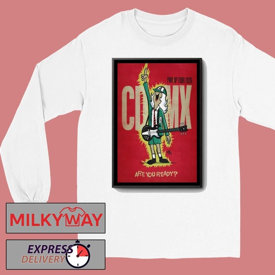 AC DC PWR Up Tour Ciudad De Mexico 2026 Poster shirt