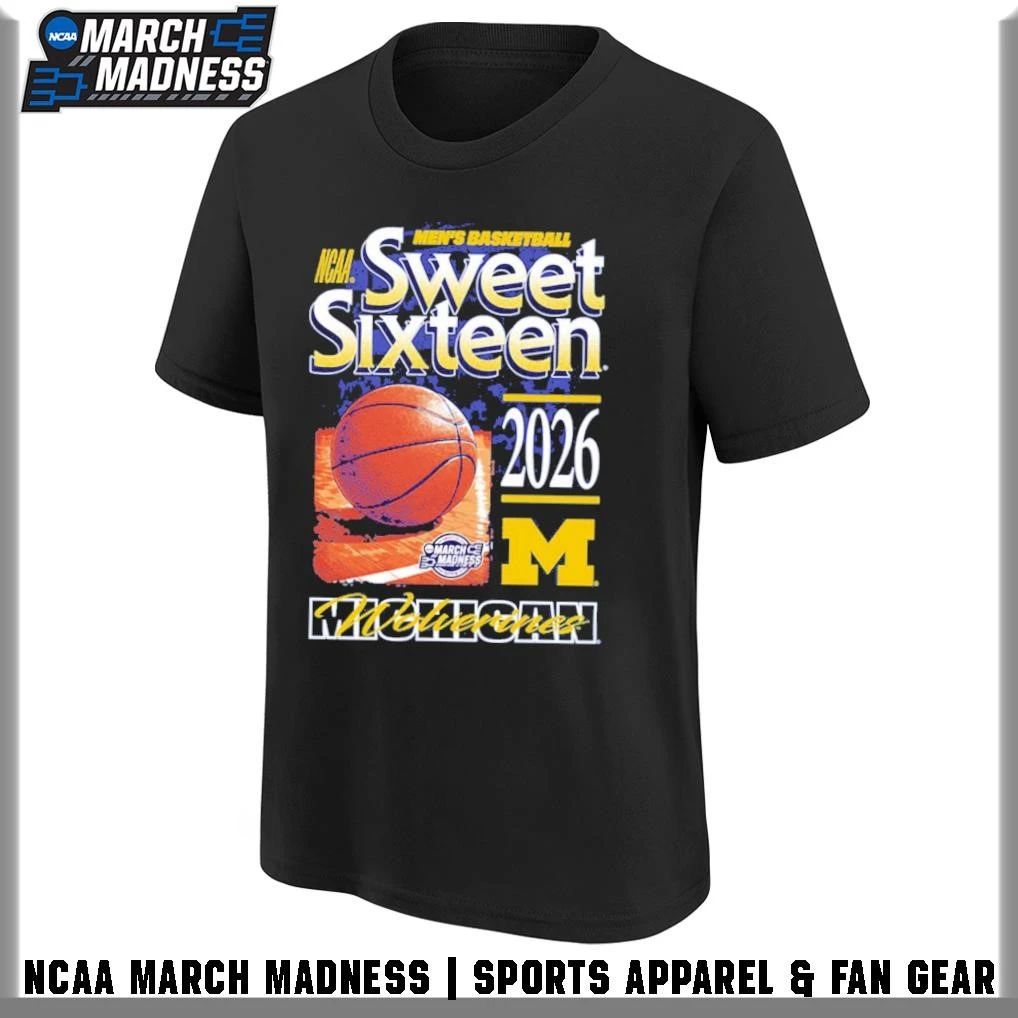 Michigan Wolverines Something Inked 2026 NCAA March Madness Sweet 16 Bound T-Shirt