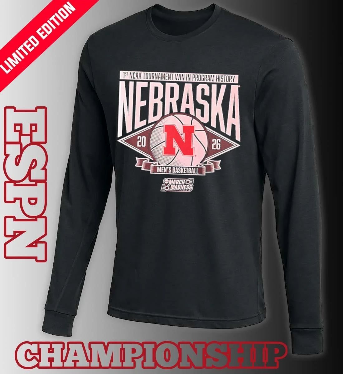 Nebraska Huskers Men’s Basketball 1st NCAA Tournament Win Shirt