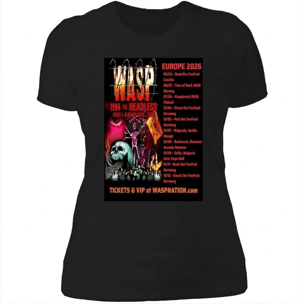WASP Band Europe 2026 Tour Poster Shirt
