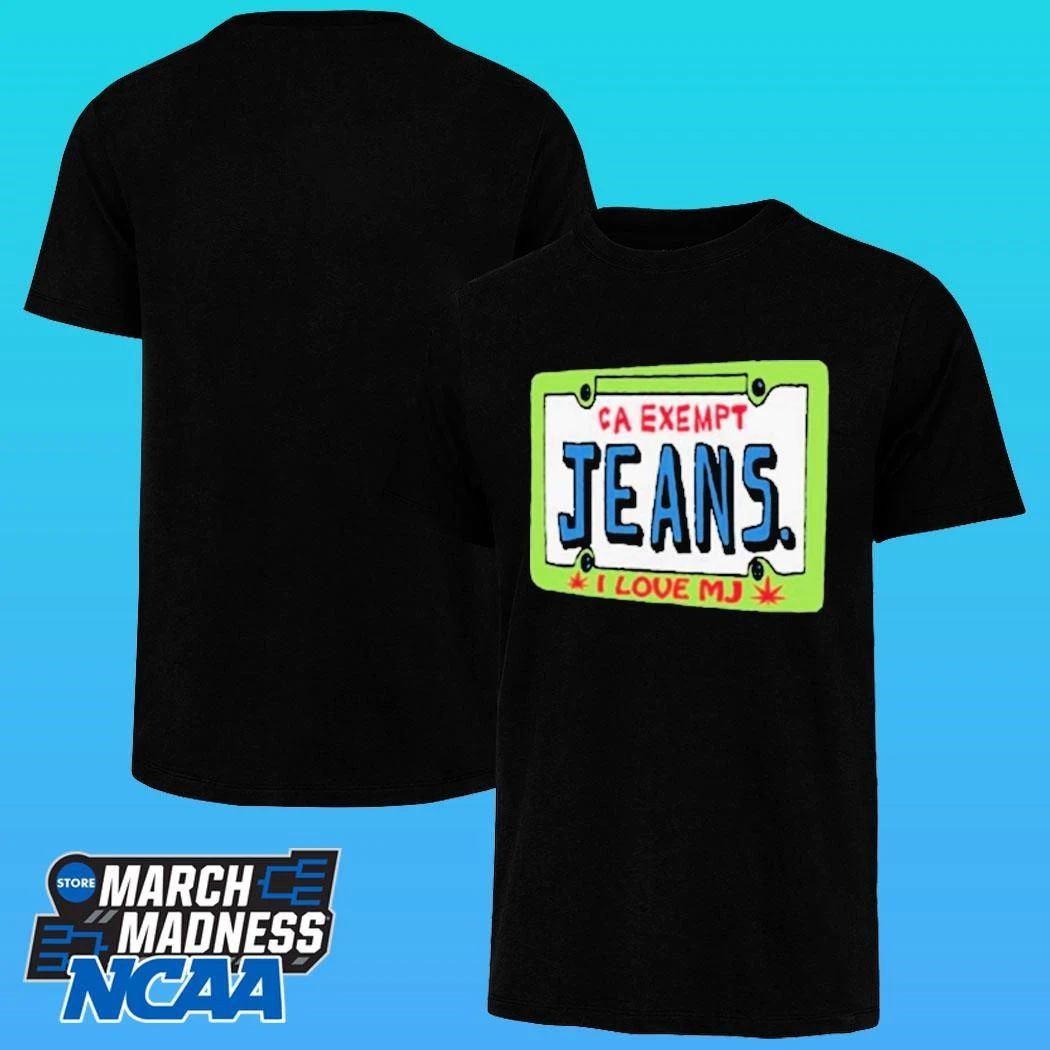 Mom Jeans I Love Mj Ca Exempt Car Plate Shirt