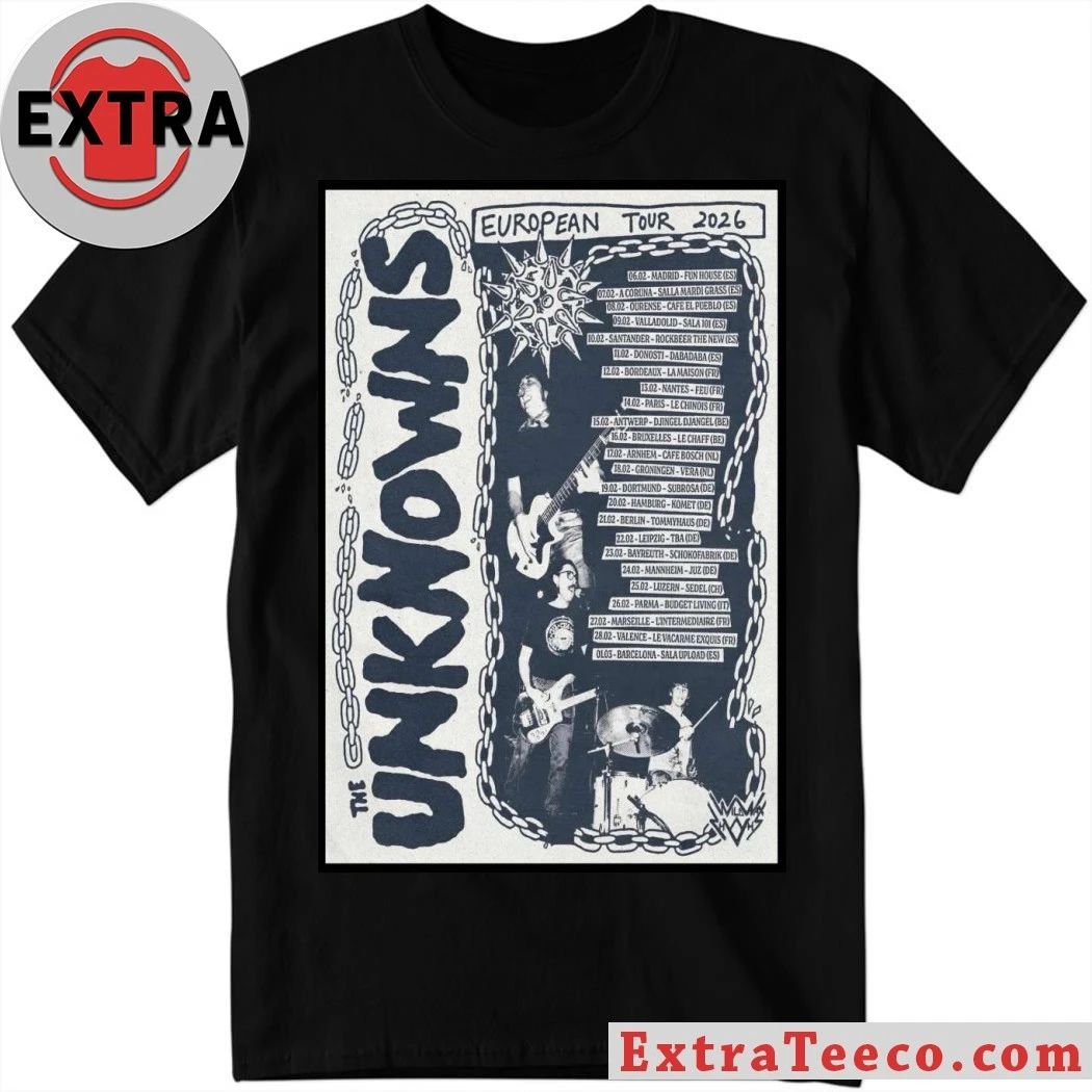 Original ThE UnKnOwNs EU Tour 2026 Poster T-Shirt
