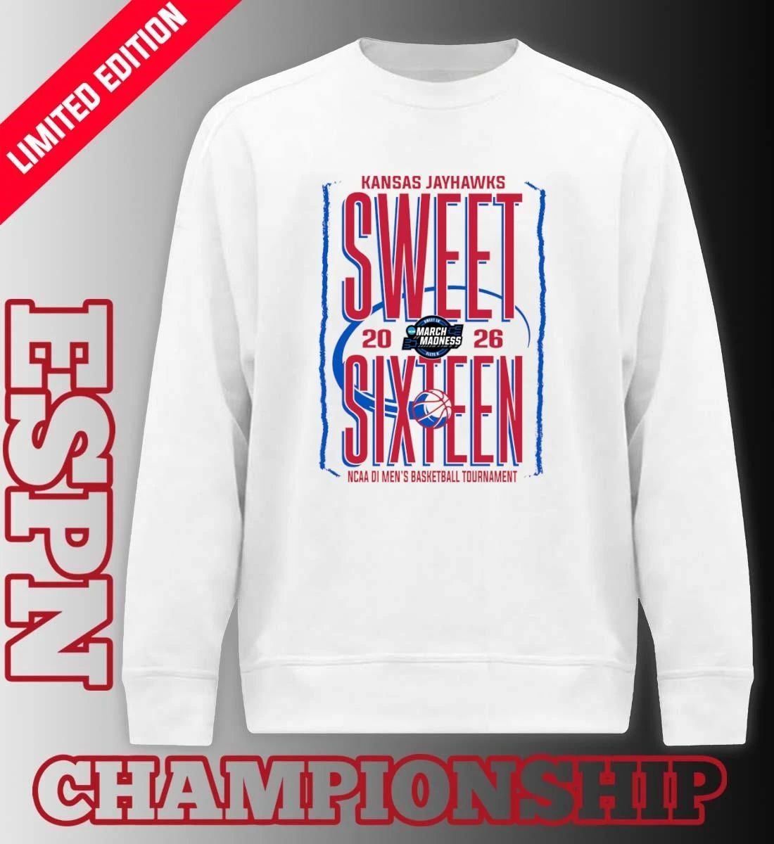 Kansas Jayhawks Sweet Sixteen 2026 NCAA DI Men’s Basketball Tournament T-Shirt