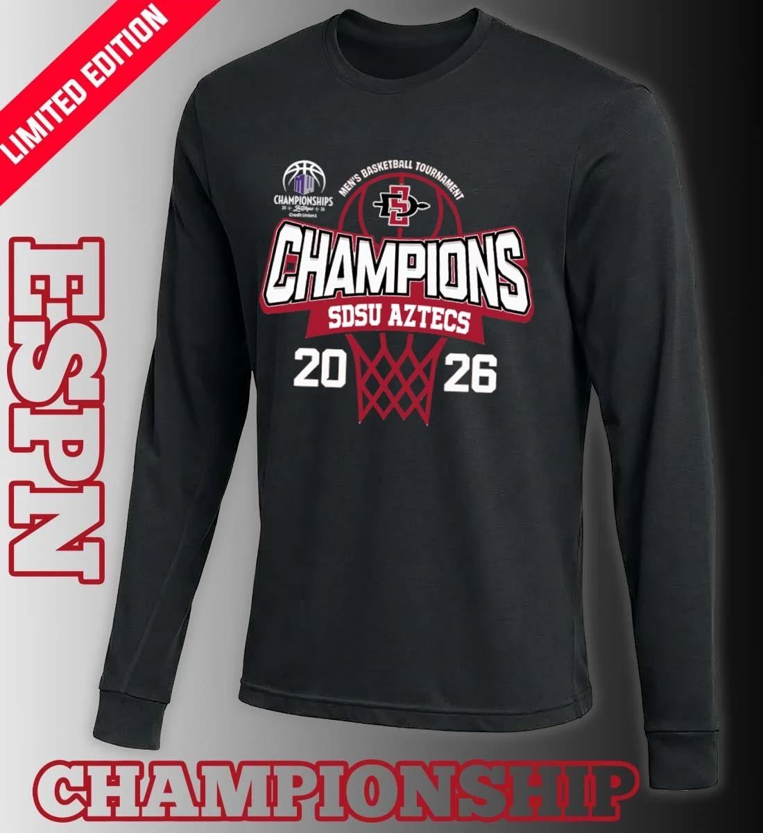 Mountain West Conference Men’s Basketball Tournament 2026 Champions SDSU Aztecs T-Shirt