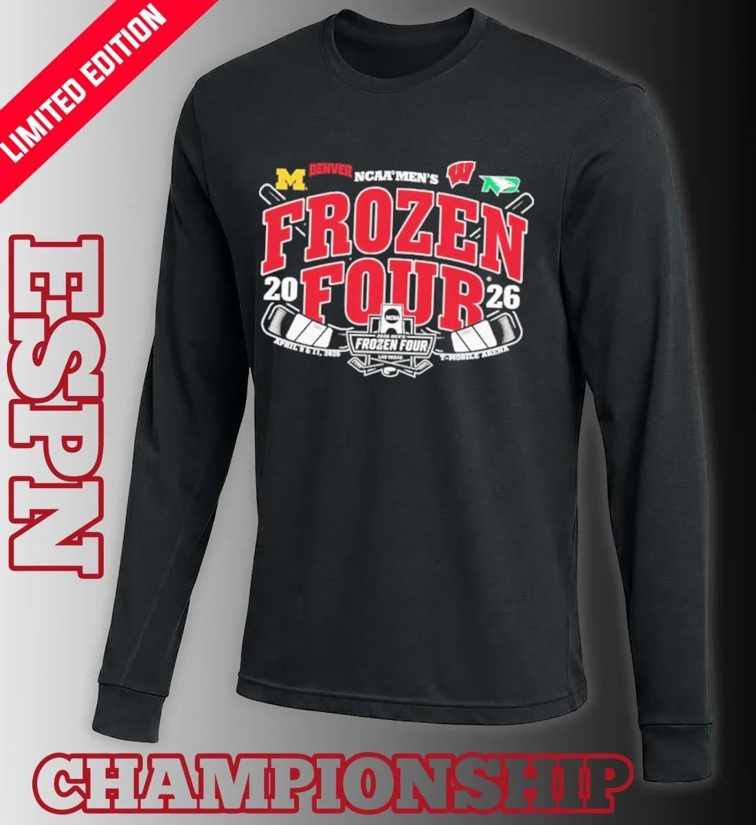 4 Teams University of Denver 2026 NCAA Frozen Four T-Shirt