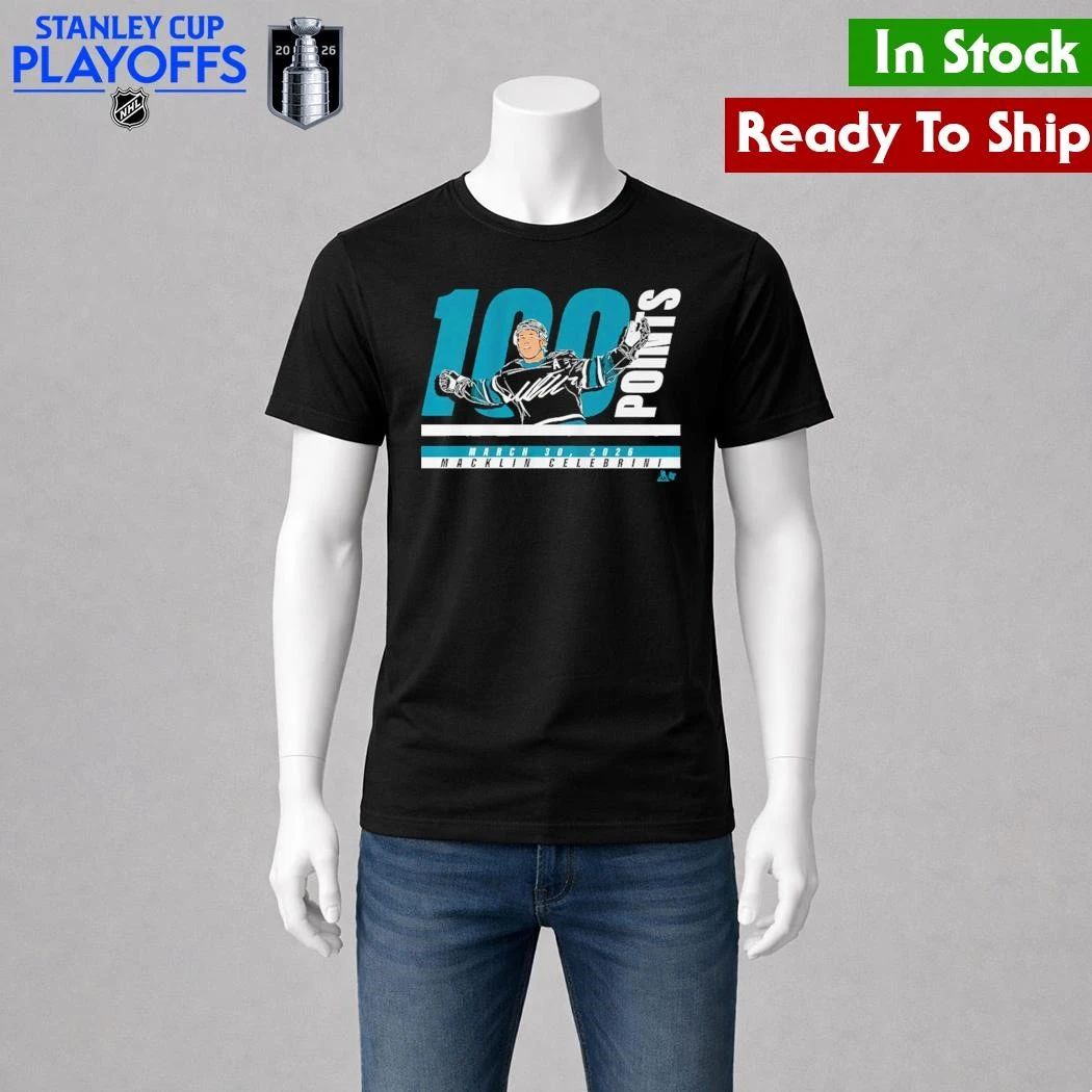 Macklin Celebrini 100 Points Shirt