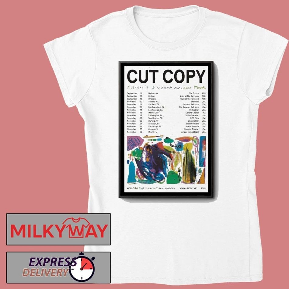 Cut Copy Australia and North America Tour 2025 Poster shirt