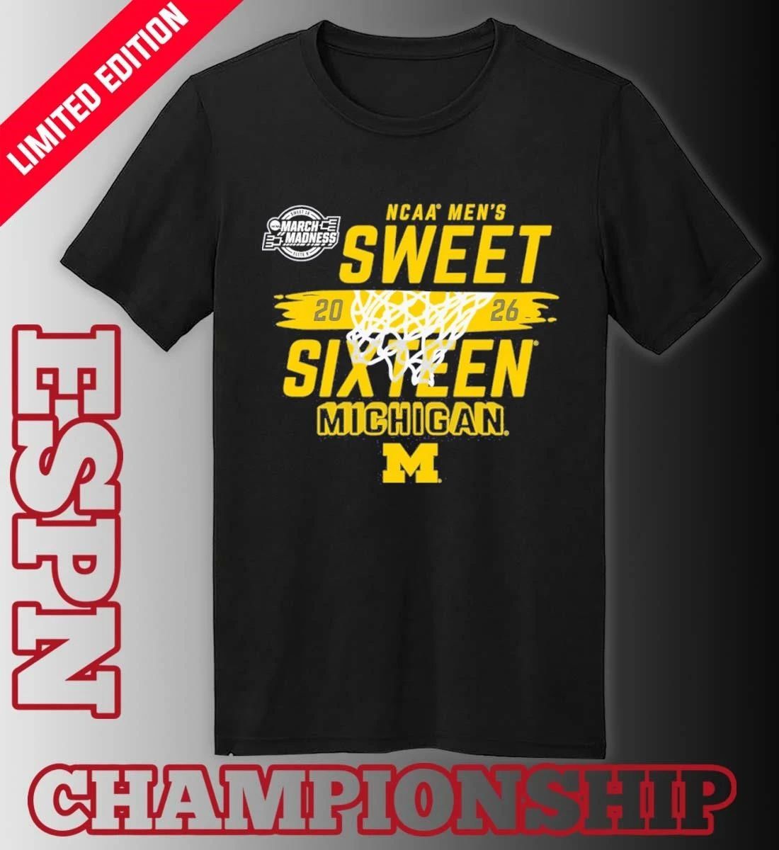 NCAA Men’s Sweet Sixteen Michigan Wolverines Basketball 2026 Shirt