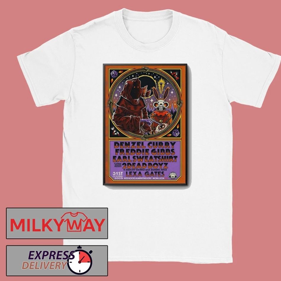 Denzel Curry And Freddie Gibbs With Earl Sweatshirt Oct 31 2025 In Morrison CO Poster shirt