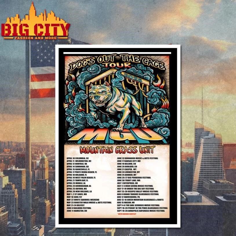 Mountain Grass Unit The Dog’s Out The Cage Tour 2026 Poster Shirt