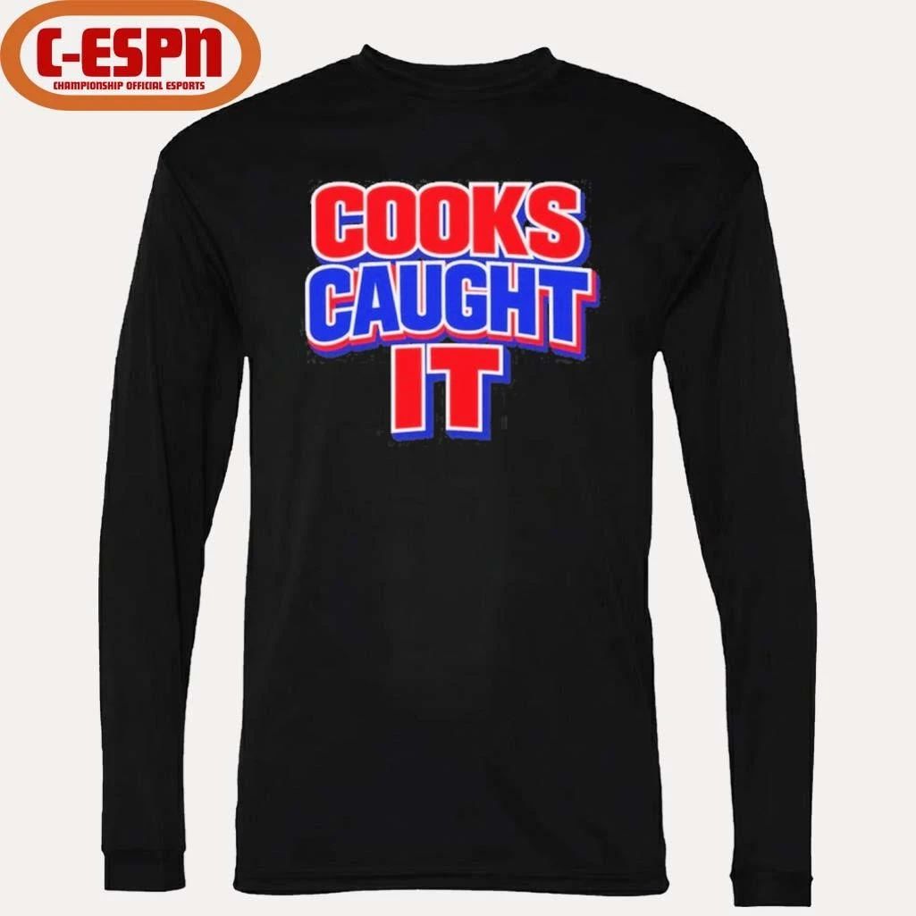 Buffalo Cooks Caught It Bold Red Blue T-Shirt