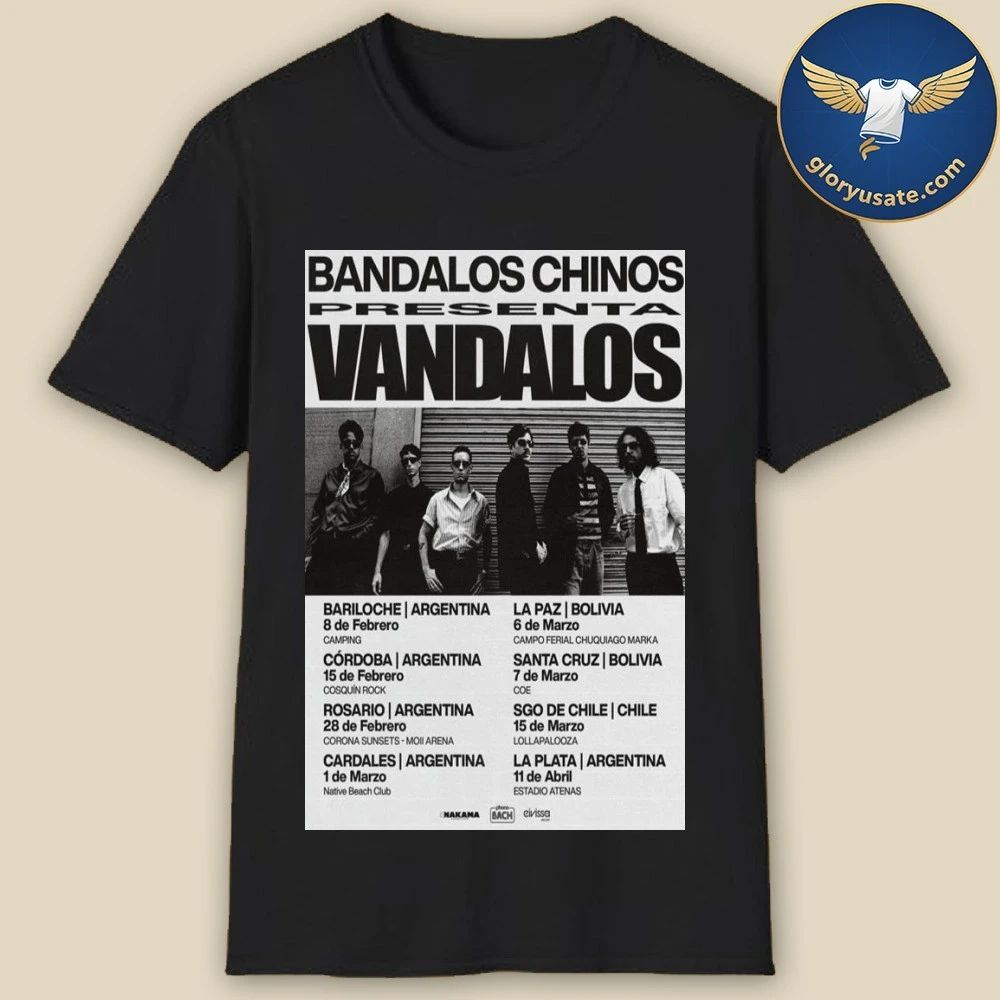 Bandalos Chinos Vandalos Tour 2026 Poster Shirt