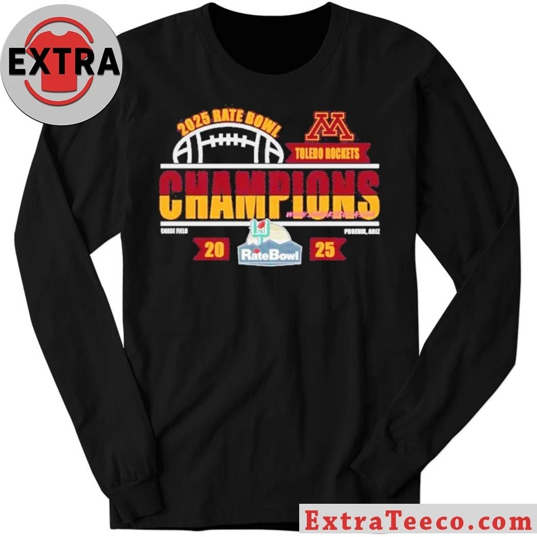 Minnesota Golden Gophers 2025 Rate Bowl At Chase Field In Phoenix Arizona Logo T-Shirt