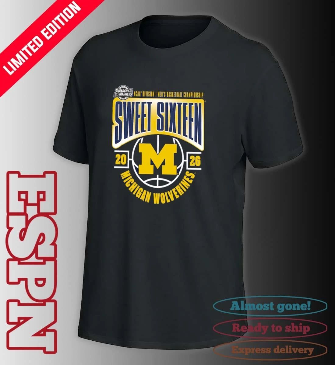 Michigan Wolverines Sweet 16 NCAA DI Men’s Basketball Tournament March Madness 2026 T-Shirt
