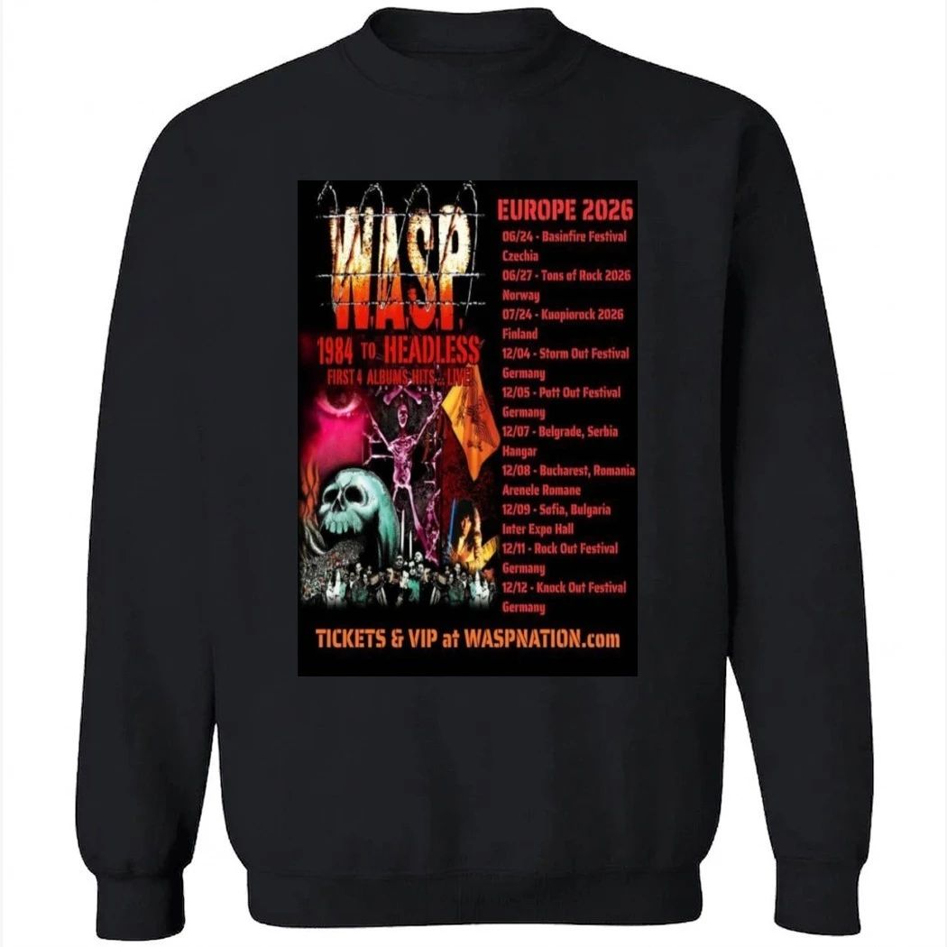WASP Band Europe 2026 Tour Poster Shirt