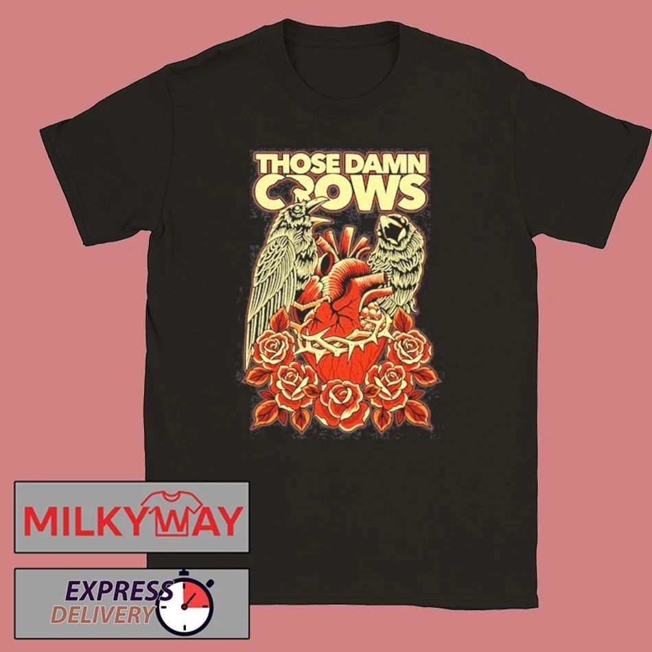 Those Damn Crows Heart & Roses Crow shirt