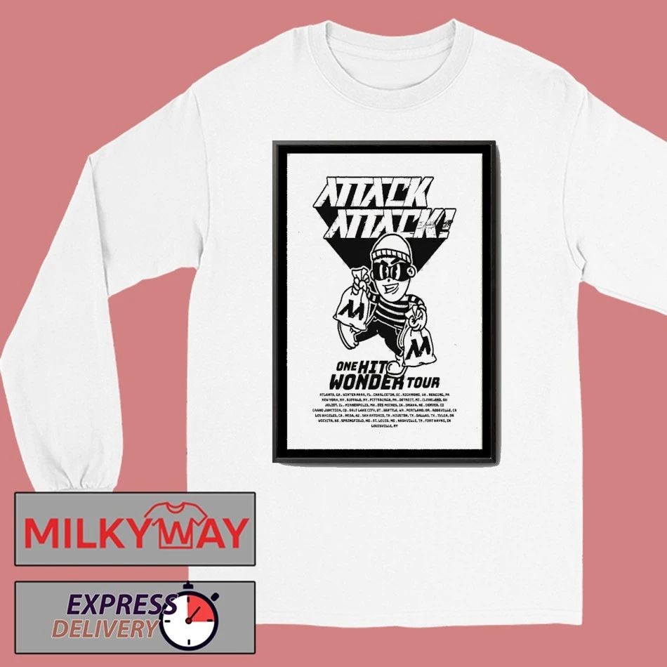 Poster One Hit Wonder Tour 2025 Attack Attack shirt