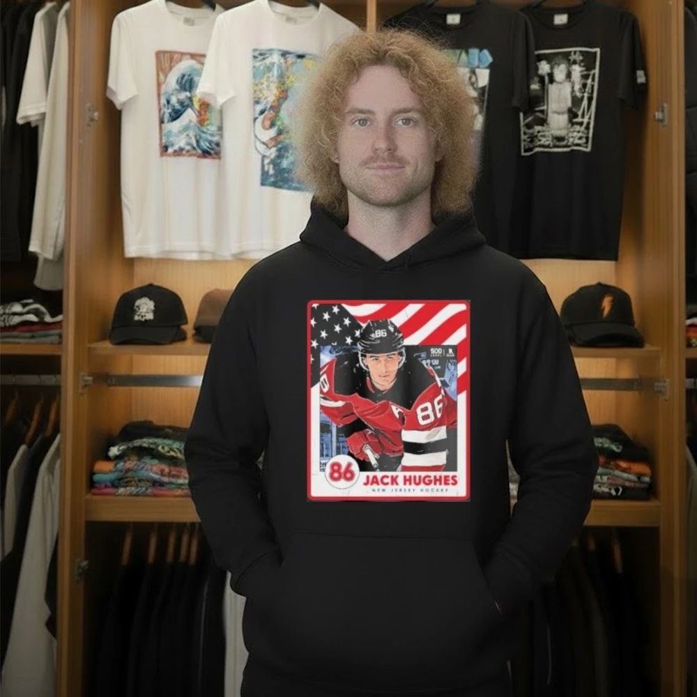 Jack Hughes New Jersey Hockey Usa Card Shirt
