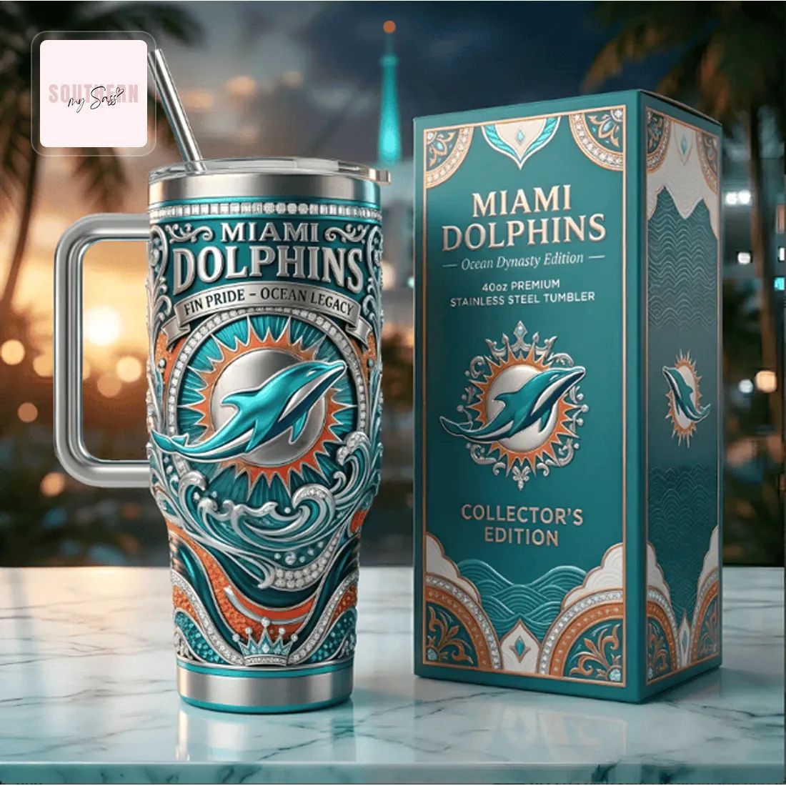 Miami Dolphins Ocean Dynasty Collector’s Edition 40oz Premium Tumbler