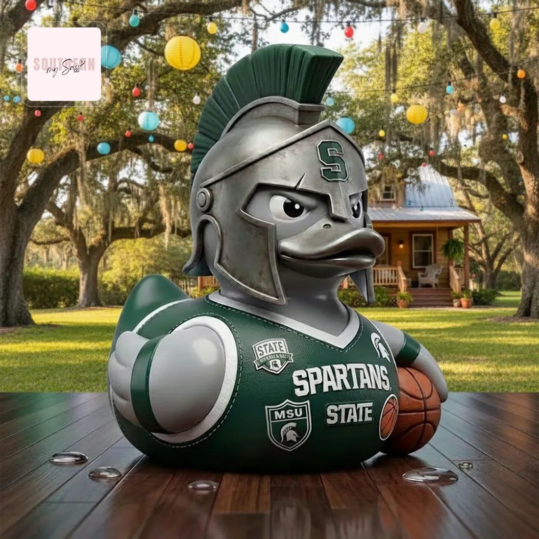 Michigan State Spartans Warrior Duck Basketball Rubber Duck